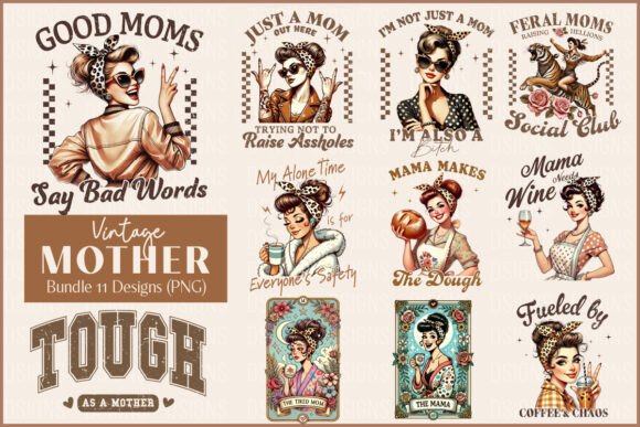 Download Vintage Mothers Day Funny Mama Bundle - Mothers Collection