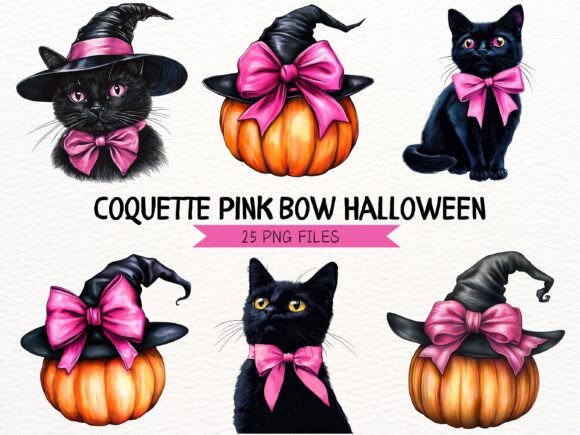 Download Pink Coquette Bow Halloween Clipart PNG - Premium Resources