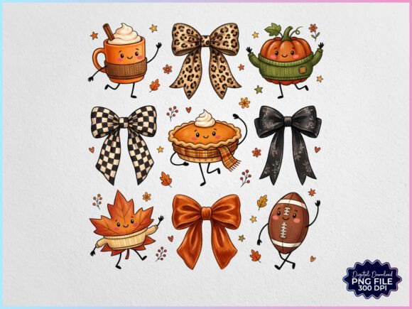 Download Fall Doodles Characters Coquette Bow PNG - Premium Resources